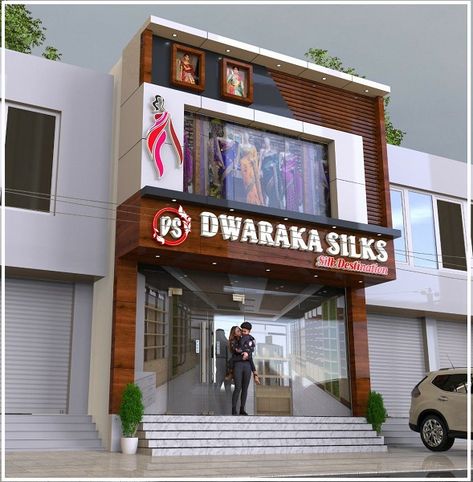 Commercial Shop Elevation Design Shop Front Design Indian, Commercial Shop Elevation Design, Acp Elevation Design For Shop, Shop Elevation Design, Shop Front Elevation, Acp Exterior Design, Shop Elevation, Shop Board Design, Retail Store Layout