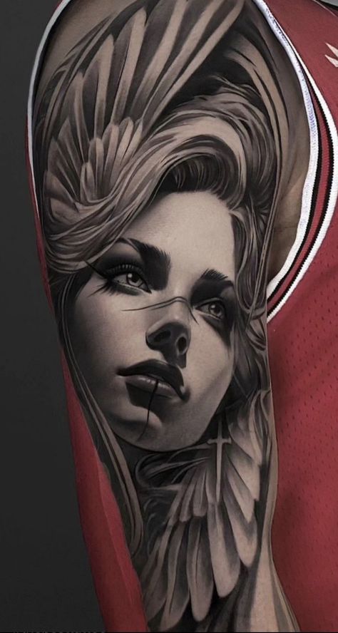 Face Tattoo Design, Headdress Tattoo, Face Tattoos For Women, Animal Sleeve Tattoo, Chest Piece Tattoos, Leg Tattoo Men, Human Canvas, Pin Up Tattoos, Tattoo Project