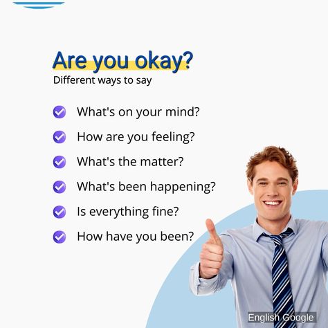 Daily useful English phrases Alternatives To How Are You, Are You Okay, Say Anything, Say What, 5 Ways, Vocabulary, How Are You Feeling, Mindfulness, Feelings