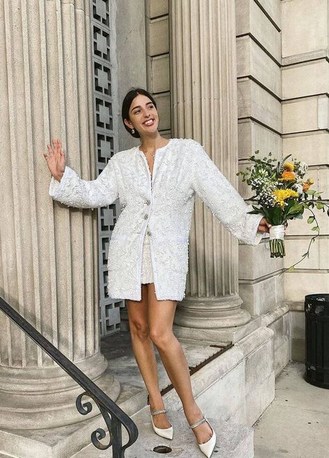 Ivory Outfit, Unusual Wedding Dresses, Courthouse Wedding Dress, Edgy Dress, Runway Gowns, Unusual Weddings, Alternative Bridal, Courthouse Wedding, Civil Wedding