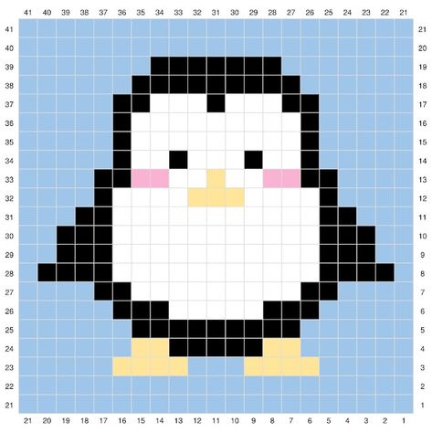 Pixel Art Coaster, Crochet Cup Coaster, Crochet Lily, Character Blankets, C2c Crochet Blanket, Corner Crochet, Crochet Penguin, Coaster Pattern, Penguin Pattern