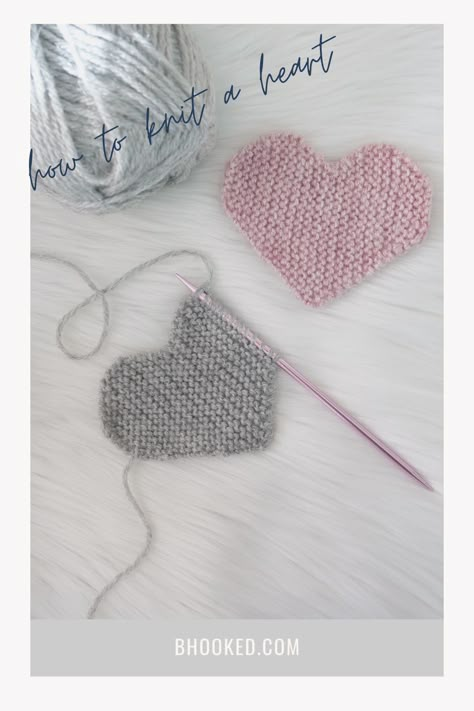 Knitted Heart Pattern, Knit Heart, Knitted Heart, Fair Isles, Knit Purl, Knitting Tutorials, Knit Projects, Knit Ideas, How To Purl Knit