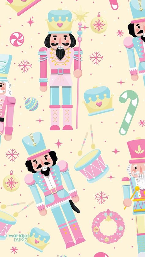 Pink Nutcracker Christmas Wallpaper, Cute Nutcracker Wallpaper, Xmas Pink Wallpaper, Nutcracker Iphone Wallpaper, Nutcracker Wallpaper Aesthetic, Barbie Nutcracker Wallpaper, Nutcracker Phone Wallpaper, Pink Nutcracker Wallpaper, Pink Christmas Wall Art