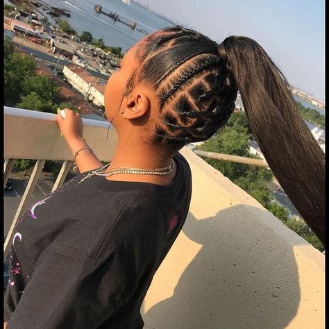 World Of Braiding on Instagram: “😍😍 yes or no? Tag source !! / #stitchbraids #braids #boxbraids #worldofbraiding #passiontwists #trianglebraids #cornrows #feedin #locs…” Braids Into Weave Ponytail, Braided Up Ponytail, Up Ponytail, Weave Ponytail Hairstyles, Weave Ponytail, Black Ponytail Hairstyles, Braided Ponytail Hairstyles, Girls Hairstyles Braids, Hair Ponytail Styles