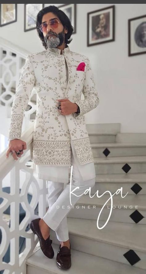 Traditional Indian Mens Clothing, Indo Western Dress For Men, India Fashion Men, Indian Wedding Suits Men, Suit For Men Wedding, Ethnic Jacket, Indian Wedding Clothes For Men, Wedding Suit Styles, Sherwani For Men Wedding