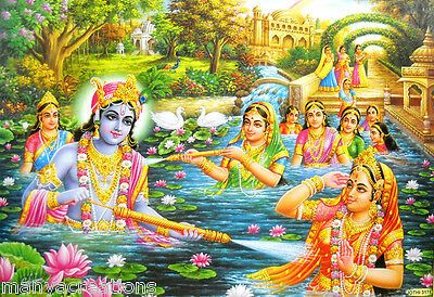 Krishna Playing Holi, Hindu Poster, Krishna Holi, Radha Krishna Holi, Krishna Lila, Holi Festival Of Colours, Krishna Avatar, Krishna Leela, Radha Krishna Wallpaper