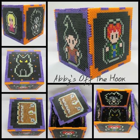 hocus pocus beads 3d Halloween Perler Bead Patterns, Hocus Pocus Perler Bead Patterns, Hocus Pocus Perler Beads, Halloween Perler, Goth Diy, Melt Beads Patterns, Perler Projects, Melty Bead Patterns, Braces Colors