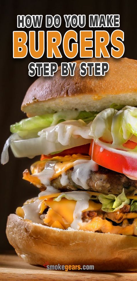 How do you make a good burger at home: https://smokegears.com/how-to-make-burgers/ Best Beef Burger Recipe, Unique Burger Recipes, How To Make Burgers, Burger At Home, Burger Patty Recipe, Homemade Burger Recipe, Burger Recipes Beef, Home Burger, Drink Inspiration