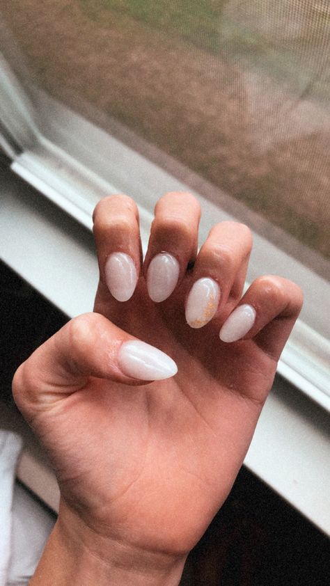 White Acrylics Nails, Nails With Gold Flakes, Acrylics Nails, Nails With Gold, White Acrylic Nails, Gold Flakes, White Acrylics, Gold Nails, Acrylic Nails