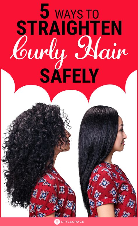 How To Straighten Biracial Hair, How To Make Curly Hair Straight Forever, Hair Straightener For Curly Hair, How To Safely Straighten Curly Hair, How To Straight Curly Hair Naturally, Curly Or Straight Hair, Curly To Straight Hair Natural, How To Make Curly Hair Straight No Heat, Curly Hair To Straight How To Get