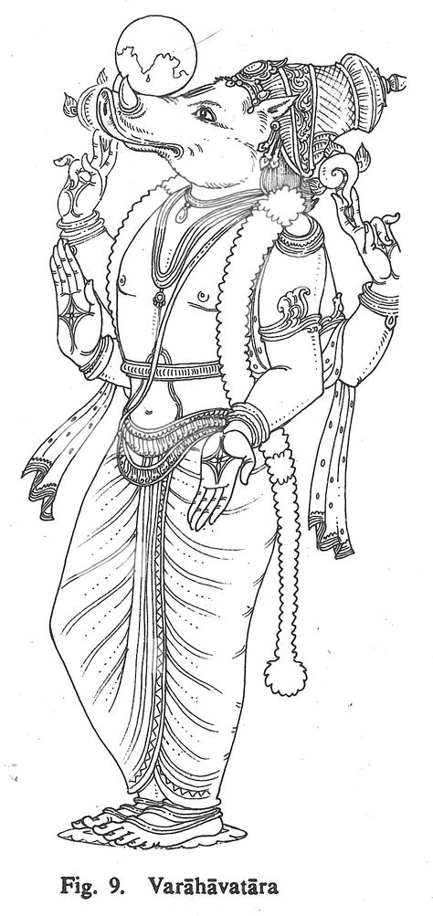 Varahavatara Drawing Indian, Indian Drawing, Indian Traditional Paintings, Crown Drawing, Ancient Drawings, Kerala Mural Painting, Indian God, Lord Rama, Temple Art