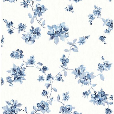 Blue Floral Iphone Wallpaper, Floral Iphone Wallpaper, Spring Wallpaper Iphone, Desk Redo, Floral Wallpaper Bedroom, Top Wallpaper, Farmhouse Wallpaper, Blue Floral Wallpaper, Blue And White Wallpaper