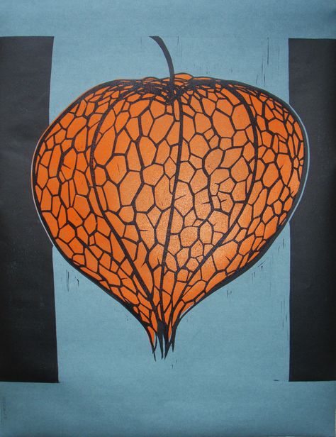 Lantern Linocut, Two Blocks, Chinese Lantern, Chinese Lanterns, Lino Print, Linocut, Paper Lamp, Lanterns, Novelty Lamp