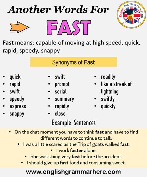 Another word for Fast, What is another, synonym word for Fast? Every language spoken around the world has its own characteristics. When learning a new language, it will be very useful to learn words for that language. In addition, in a language learning process, learning the words together with their synonyms will be even more useful when memorizing words. Learning a word with its synonyms increases our competence in that language. It helps us speak more fluently and clearly. +800 Synonym ... Prayer Wallpaper, English Meaning, Bible Proverbs, Words List, Phrasal Verb, Say Word, Words To Use, Learn English Vocabulary, English Vocabulary Words Learning