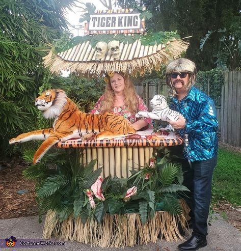 Tiger King Costume, Carole Baskin, King Costume, Joe Exotic, Homemade Costume, Costume Works, Tiki Hut, Tiger King, Halloween Costume Contest