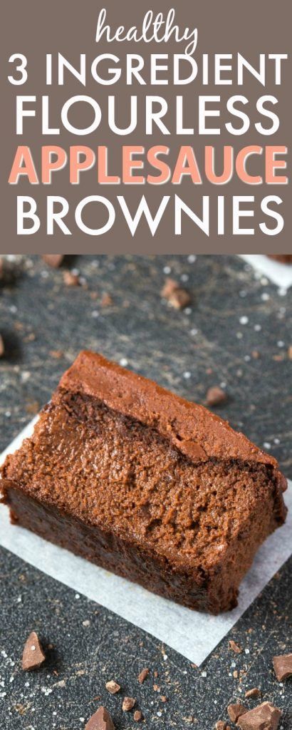 Healthy 3 Ingredient FLOURLESS Applesauce Brownies- SO easy, simple and super fudgy- NO butter, NO flour, NO sugar and NO oil needed at all! {vegan, gluten free, paleo recipe}- thebigmansworld.com Unsweetened Applesauce Uses, Unsweetened Applesauce Recipe Baking, Apple Sauce Brownies, Applesauce Brownies, Recipe Using Applesauce, Healthy Vegan Dessert, Brownies Ingredients, Gluten Free Desserts Healthy, Cheesecake Vegan