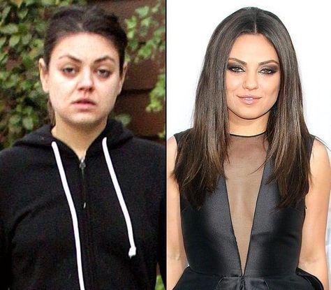 20 Shocking Photos of Celebs Without Makeup Celebs Without Makeup, Makeup Before And After, Makeup Humor, Kelly Osbourne, Celebrities Before And After, Faith Hill, Sharon Stone, Mila Kunis, Without Makeup