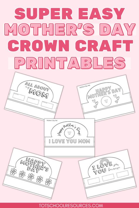 Want a simple craft or activity for Mother's Day? Kids will love making these cut Mother's Day crown or Mother's Day hats. Print one of the 5 free printable templates and kids can make their own special gift for mom, grandma, aunt, or any special woman in their life. Crown Template, Hat Template, Free Printable Templates, Crown Crafts, Special Gifts For Mom, Simple Craft, Fun Easy Crafts, Printable Templates, Gift For Mom