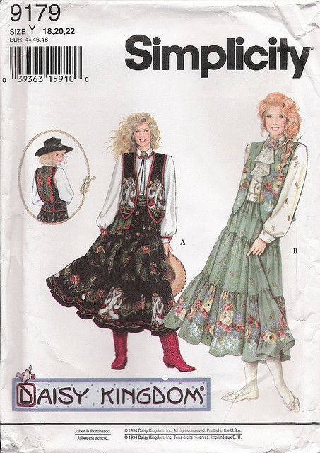 Daisy Kingdom. Prairie Core, Vest Sewing Pattern, Daisy Kingdom, Vintage Daisy, Square Dance, Square Dancing, Simplicity Sewing, Vest Pattern, Simplicity Sewing Patterns