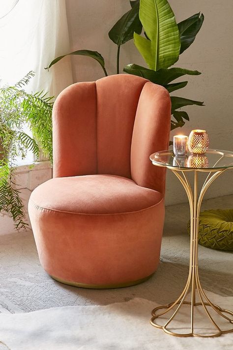 Julie Swivel Chair Peach Chair, Shaved Hairstyles, Leather Chair With Ottoman, Urban Outfitters Home, Half Shaved, Brown Home Decor, Vanity Chair, Stylish Chairs, Mesh Office Chair