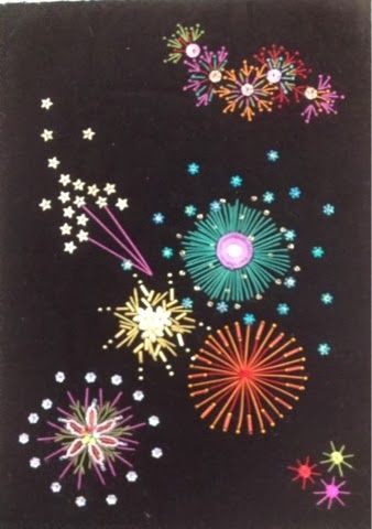 Sew So Crazy!©: Happy new year!! Sewing Scarves, Fireworks Art, Fabric Postcards, Crazy Patchwork, Scratch Art, Redwork Embroidery, Rock Painting Patterns, Contemporary Quilts, Paper Piecing Quilts