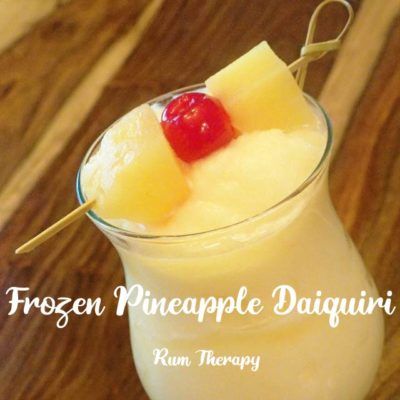 Frozen Pineapple Daiquiri | Rum Therapy Orange Alcoholic Drinks, Rum Drink Recipes, Frozen Mixed Drinks, Pineapple Daiquiri, Acholic Drinks, Malibu Rum Drinks, Frozen Drinks Alcohol, Rum Drinks Recipes, Boat Drinks