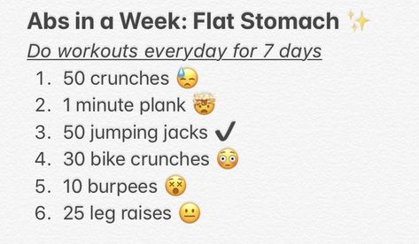 Workouts That Work In A Week, Workouts 7 Days, Easy Begginer Workouts At Home, Begginer Workout Routine, Abs In 7 Days, Abs In A Week, 7 Day Abs, How To Gain Muscle, Quick Morning Workout