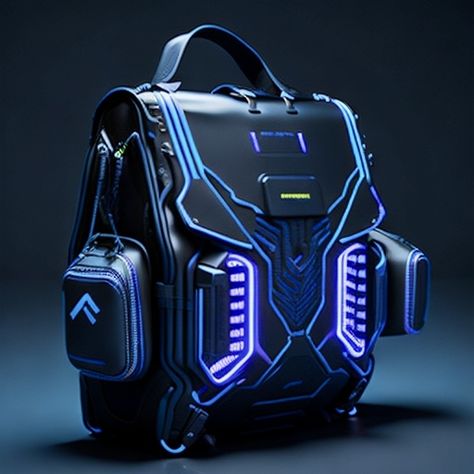 Cyberpunk Backpack, Cyberpunk Bag, Futuristic Backpack, Futuristic Purple, Fantasy Technology, Logo Gamer, Sci Fi Clothing, Statement Bags, Coolest Gadgets