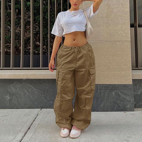 Jogger Cargo Pants, Hip Hop Sweatpants, Cargo Pants Streetwear, Cargo Outfit, Overalls Casual, Women Cargo Pants, Pants Streetwear, Baggy Cargo Pants, Y2k Clothing