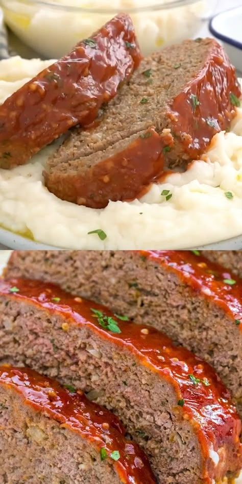 Meatloaf Recipe that is flavorful and juicy on the inside, with a delicious glaze spread on the outside. #meatloaf #meatloafrecipe #beefrecipes #sweetandsavorymeals #recipevideo Easter Entrees, Meatloaf Recipe Video, Best Meatloaf Recipe, Homemade Meatloaf, Good Meatloaf Recipe, Ayam Bakar, Best Meatloaf, Best Meat, Hamburger Recipes