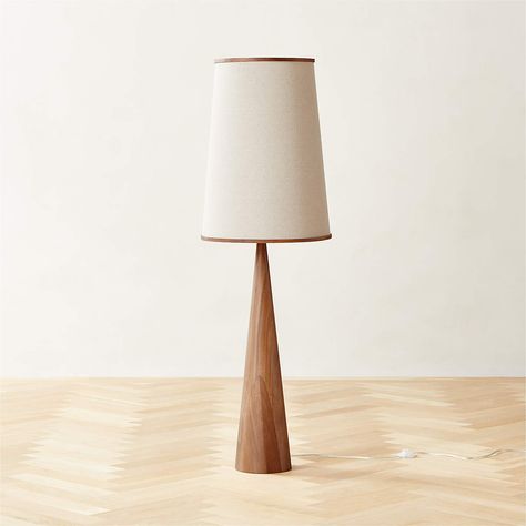 Bruna Walnut Wood and Linen Modern Floor Lamp + Reviews | CB2 Walnut Wood Floors, Rattan Floor Lamp, Globe Floor Lamp, Bronze Floor Lamp, Marble Lamp, Glass Floor Lamp, Wood Floor Lamp, Contemporary Floor Lamps, Contemporary Lamps