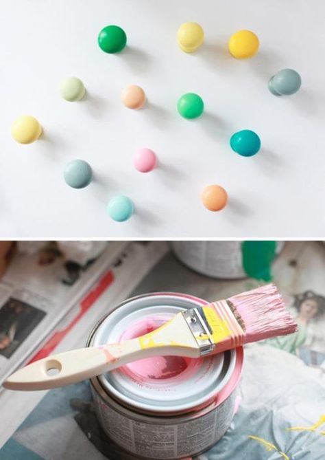 Painted drawer pulls Diy Hanging Shelves, Painted Drawers, Diy Casa, Mason Jar Diy, Mason Jar Crafts, Jar Crafts, Diy Home Decor Projects, Diy Bathroom, Diy Projects To Try