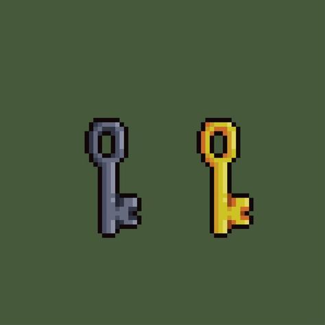 Key Pixel Art, Golden Key, Minecraft Builds, Pixel Art Pattern, Art Icon, Pattern Art, Premium Vector, Pixel Art, Art Style