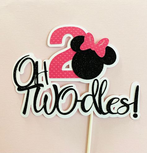 Oh Twodles Cake, Twodles Cake, Minnie 2nd Birthday, Minnie Mouse Cake Smash, Topper Minnie Mouse, Mouse Cake Topper, Sparkly Cake, Oh Twodles, Minnie Mouse Cake Topper