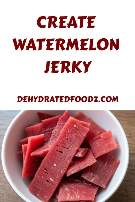 Create watermelon jerky; a bowl of sliced red watermelon jerky pieces. Dehydrated Watermelon, Watermelon Jerky, Dehydrator Recipes Fruit, Dried Watermelon, Watermelon Health Benefits, Bio Food, Dehydrated Fruit, Easy Oven, Dehydrated Food