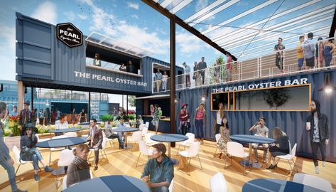 Container Mall, Container Park, Container Shops, Shipping Container Restaurant, Container Restaurant, Container Cafe, Outdoor Restaurant Design, Container Bar, Food Park