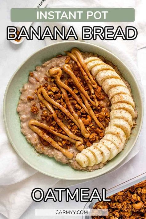 Banana Oatmeal Instant Pot, Instant Pot Recipes Oatmeal, Insta Pot Meal Prep Healthy, Instant Pot Oatmeal Recipes, Instant Oatmeal Recipes Breakfast, Instant Pot Recipes Breakfast, Oatmeal Instant Pot, Oatmeal Meal Prep, Instant Pot Banana Bread