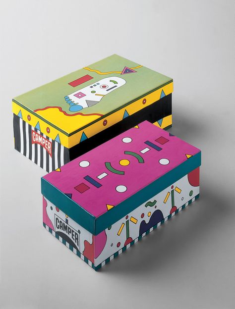 Design Museum show goes behind the scenes to mark 40 years of Camper footwear... Shoe Box Design, Design Museum London, Baby Products Packaging, Toy Packaging, Cool Paper Crafts, Creative Review, Box Packaging Design, Packing Design, Creative Packaging