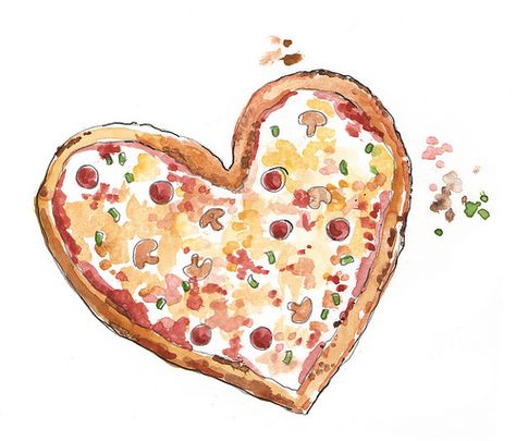 Pizza Drawing, Food Reference, Fruit Tattoo, Heart Shaped Pizza, Cute Pizza, Pizza Art, Pizza Design, Aesthetic Memes, Valentine Wishes