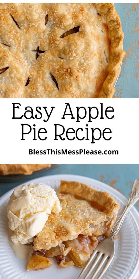 My go-to apple pie recipe made with fresh apples! Homemade, flaky crust with juicy apple filling. Makes a delicious pie that goes perfectly with ice cream! Best Apple Pie Recipe Easy, Apple Pie Feeling Recipe, Easy Apple Pie Recipes, Apple Pie With Store Bought Crust, Easy Apple Pie Crust, Apple Pie Recipe With Store Bought Crust, Easy Apple Pie With Canned Filling, Apple Pie With Premade Crust, Easy Apple Pie Recipe With Premade Crust