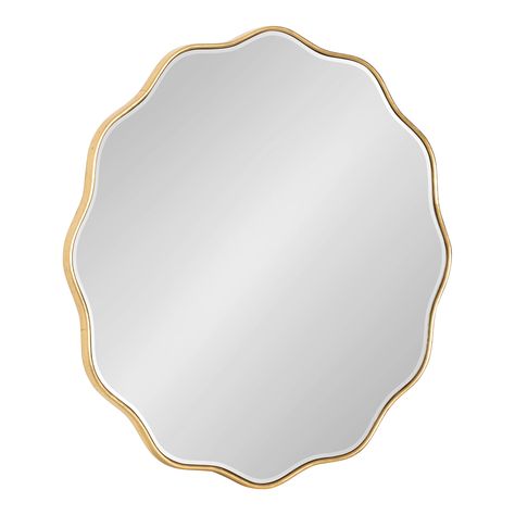 PRICES MAY VARY. MODERN DESIGN: The striking Viona wall mirror showcases a design crafted with visual intrigue, featuring a soft rippled edge that draws the eye and captures an elegant tone GLAM FINISH: The high-end gold leaf finish exudes luxury and shimmer in any area of the home to stop guests in their tracks and ignite the conversation at your next get-together AMPLE SIZE: The Viona mirror is perfect for any wall of your home with its 26-inch diameter, creating a decorative statement piece o Glamorous Aesthetic, Living Room Mantle, Round Mirror Decor, Scalloped Mirror, Mirror Bed, Wall Frame Set, Entryway Console Table, Collage Picture Frames, Mirror Gold