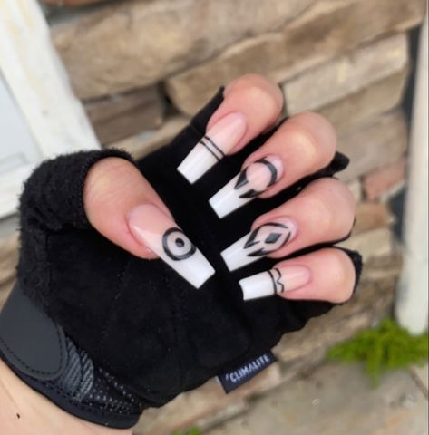 Cute Nail Designs Anime, Anime Acrylic Nails Art Designs, Anime Nails Art Ideas, Anime Nails Designs Simple, Simple Anime Nail Designs, Anime Inspired Nails Simple, Anime Acrylic Nail Designs, Edgy Nails Grunge Coffin, Simple Anime Nail Ideas