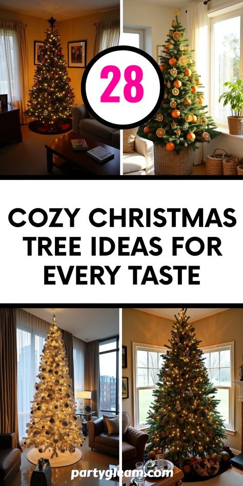 Get ready to transform your holiday home with these 28 cozy Christmas tree ideas! Featuring styles that range from dark and cozy to nature-inspired themes, you're sure to find the perfect look to spread festive cheer. Consider adding dried citrus for a pop of color or opting for a chic silver and gold palette to keep your décor elegant. Whether you prefer a traditional or modern approach, these unique tree ideas will help you create a merry atmosphere just like in Santa's workshop. Let's decorate! Christmas Tree Inspiration Traditional, Dark And Cozy, Cozy Christmas Tree, Fancy Holiday Party, Dried Citrus, Fancy Ball, Gold Palette, Faux Snow, Santa's Workshop