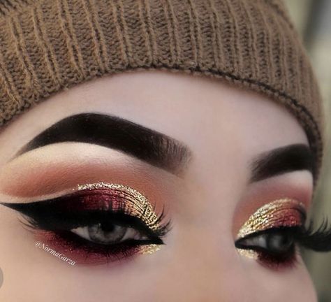 Make Up Kits, Make Up Designs, Drag Make-up, Rhinestone Makeup, Gold Eye Makeup, Makeup Tip, Dramatic Eye Makeup, Disney Makeup, Eye Makeup Steps