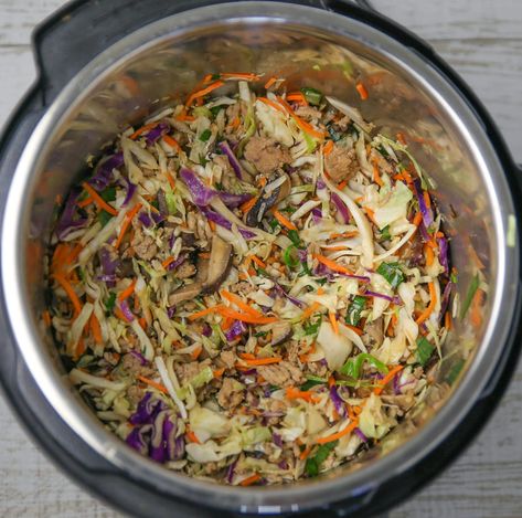 Have dinner on the table in no time with this Instant Pot Egg Roll in a Bowl! It’s low carb, gluten free and loaded with so much flavor! Sweet Red Chili Sauce, Southwest Egg Rolls, Ground Beef Crockpot Recipes, Eating On A Dime, Eggroll In A Bowl, Egg Roll In A Bowl, Quick Healthy Dinner, Crockpot Recipes Beef, Coleslaw Mix