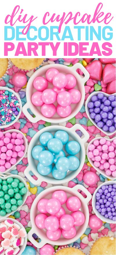 Cupcake Decorating Birthday Party, Cupcake Decorating Party Ideas, Decorate Your Own Cupcake Party, Cupcake Party Ideas, Best Birthday Ideas, Colorful Candy Bar, Easy Party Ideas, Easy Cupcakes Decoration, Cupcake Toppings