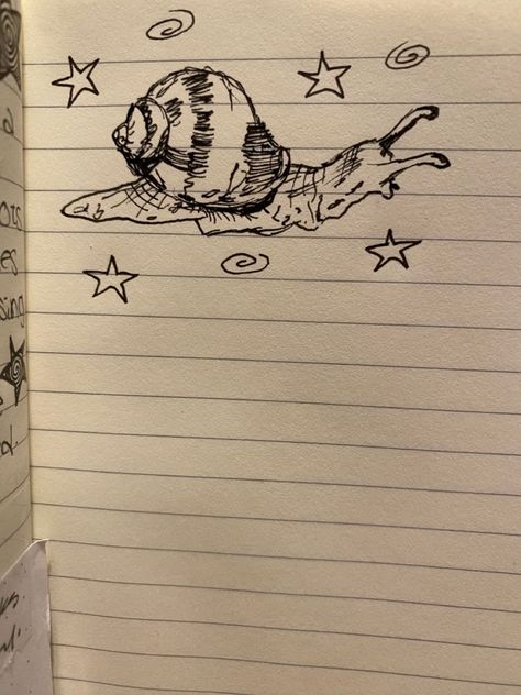 Marine Doodles Aesthetic, Small Journal Drawings, Little Creatures Drawing, Bugs To Draw, Marine Doodles, Snail Sketch, Note Book Doodles, Line Art Sketches, Sea Life Drawings