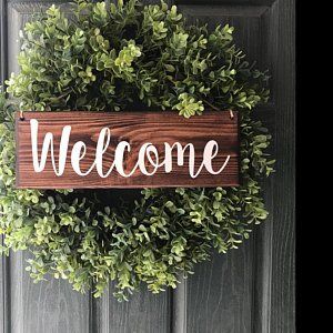 Caroline Mitchell added a photo of their purchase Farmhouse Front Porch Decorating, Front Porch Makeover, Welcome Signs Front Door, Southern Decor, Farmhouse Front Door, Wooden Signs Diy, Porch Makeover, Front Porch Signs, Wooden Front Doors