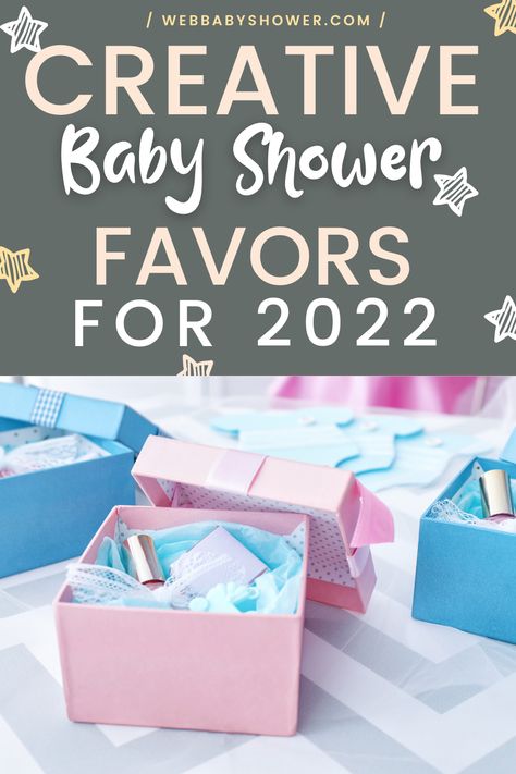 Looking for creative baby shower favors that are trending in 2022? Here are some of the best and unique baby shower favor ideas you need to add to your baby shower inspiration list! #babyshowerplanning #babyshowerfavors Diy Baby Shower Favors, Creative Baby Shower Favors, Inexpensive Baby Shower Favors, Baby Shower Party Favors Girl, Virtual Baby Shower Ideas, Best Baby Shower Favors, Creative Baby Shower Themes, Baby Shower Gifts For Guests, Unique Baby Shower Favors