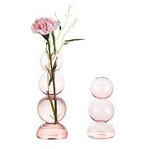 Bubble Vases, Aesthetic Vase, Groovy Decor, Single Flower Vase, Funky Vases, Funky Aesthetic, Glass Vases Centerpieces, Vases For Flowers, Pink Glass Vase